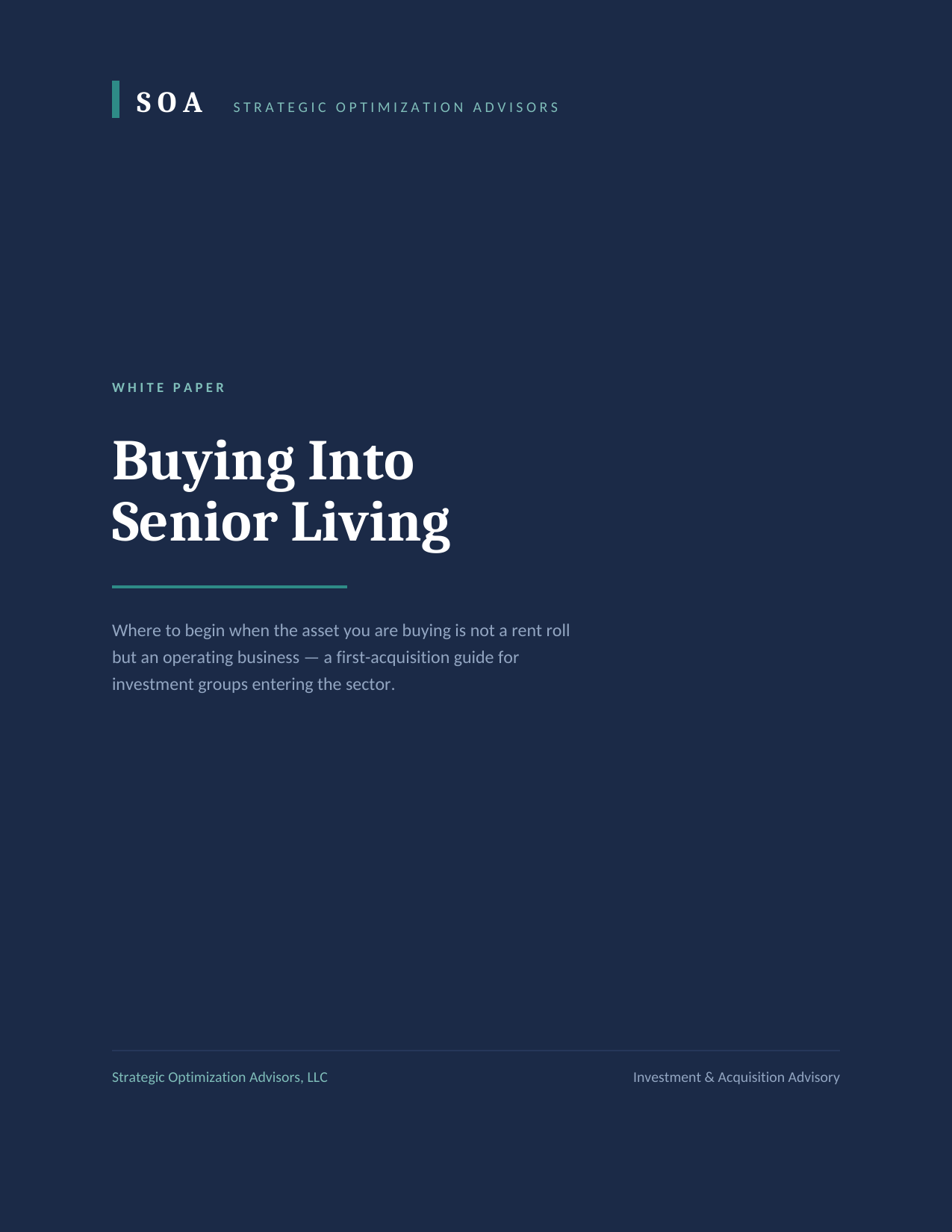 Cover of the white paper, Buying Into Senior Living